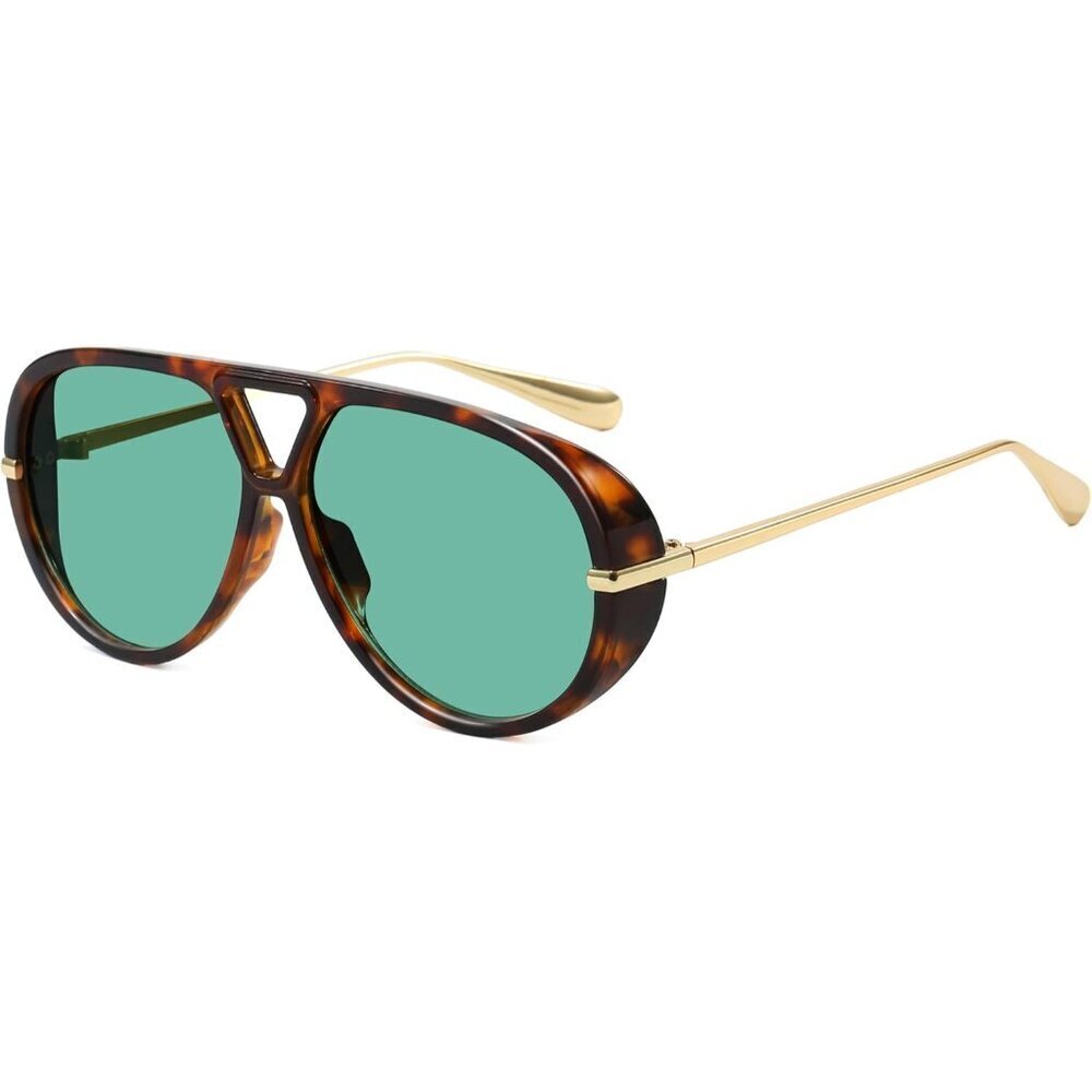 Oversized Aviator Sunglasses Women Men Retro Big Round Shield UV Protective